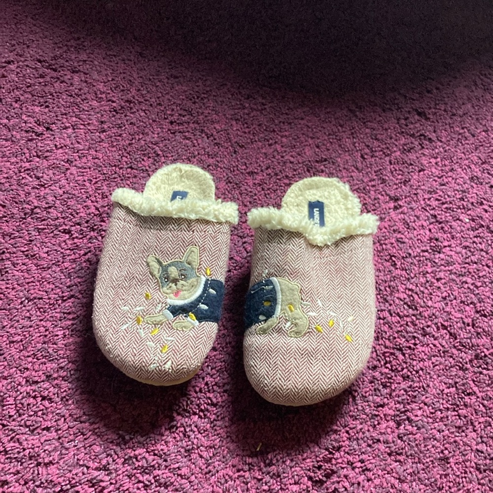 Lands' End Pink and Cream Women's Slippers